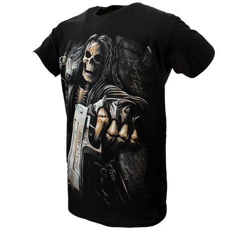 Hitman Skeleton Two Badass Guns T-Shirt Black / Grey Hitman Skeleton Two Badass Guns T-Shirt Black / Grey
