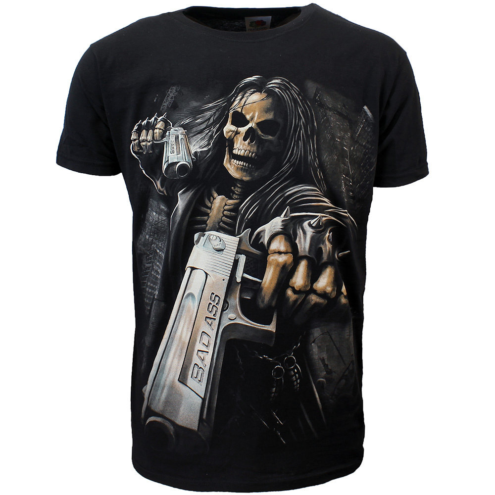 Hitman Skeleton Two Badass Guns T-Shirt Schwarz / Grau Hitman Skeleton Two Badass Guns T-Shirt Schwarz / Grau