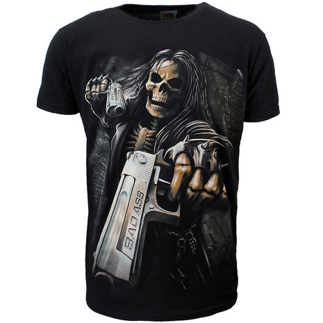Hitman Skeleton Twee Badass Guns T-Shirt Zwart / Grijs Hitman Skeleton Twee Badass Guns T-Shirt Zwart / Grijs