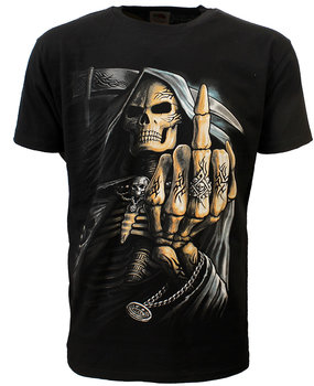 Rock Eagle / Biker T-Shirts Grim Reaper Tribal Mittelfinger T-Shirt Schwarz Rock Eagle / Biker T-Shirts Grim Reaper Tribal Mittelfinger T-Shirt Schwarz