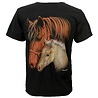 Rock Eagle / Biker T-Shirts Merrie en Veulen Twee Paarden T-Shirt Zwart Rock Eagle / Biker T-Shirts Merrie en Veulen Twee Paarden T-Shirt Zwart