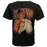 Rock Eagle / Biker T-Shirts Stute und Fohlen zwei Pferde T-Shirt schwarz