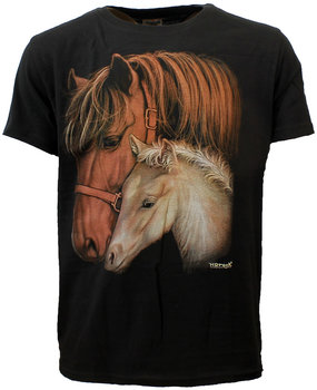 Merrie en Veulen Twee Paarden T-Shirt Zwart Merrie en Veulen Twee Paarden T-Shirt Zwart