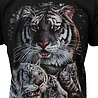 Rock Eagle / Biker T-Shirts White Siberian Bengal Tigers in the Night T-Shirt Black Rock Eagle / Biker T-Shirts White Siberian Bengal Tigers in the Night T-Shirt Black