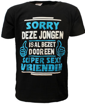 Fun & Fashion Sorry This Man Is Taken By A Super Hot Girlfriend T-Shirt Black