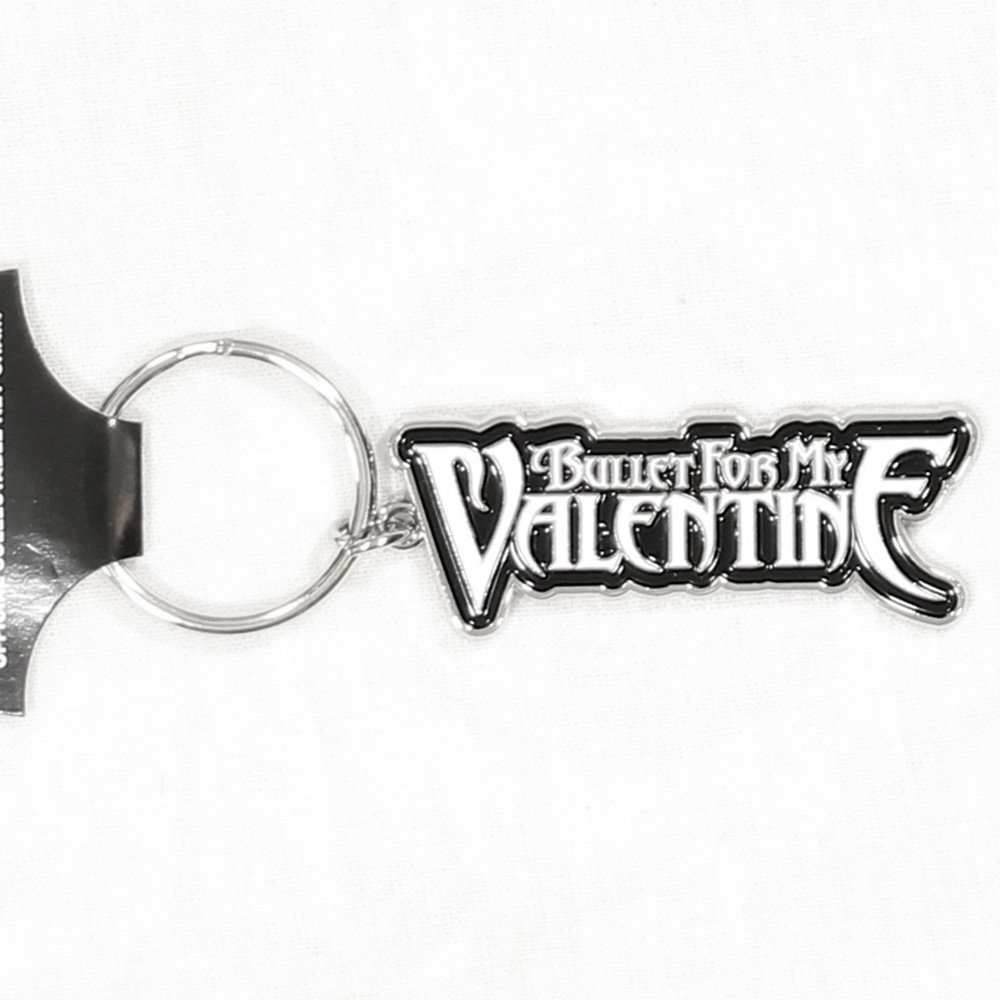 Band Merchandise Bullet For My Valentine Metal Logo Keychain Silver