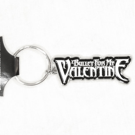 Band Merchandise Bullet For My Valentine Metal Logo Keychain Silver