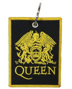 Band Merchandise Schlüsselanhänger mit zweiseitigem Aufnäher und klassischem Wappen-Logo der Königin Band Merchandise Schlüsselanhänger mit zweiseitigem Aufnäher und klassischem Wappen-Logo der Königin