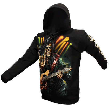 Rock Eagle Glow In The Dark Rock Hand Skeleton Zipper Hoodie Black - Official Merchandise Rock Eagle Glow In The Dark Rock Hand Skeleton Zipper Hoodie Black - Official Merchandise