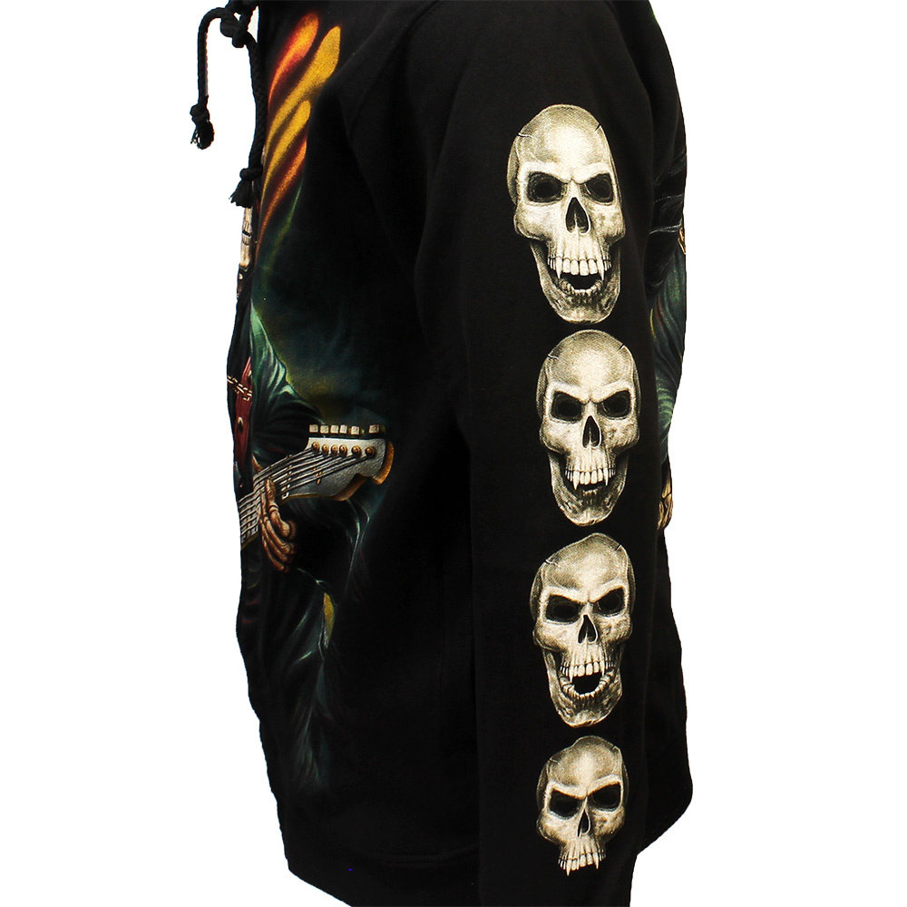 Rock Eagle Glow In The Dark Rock Hand Skeleton Zipper Hoodie Black - Official Merchandise Rock Eagle Glow In The Dark Rock Hand Skeleton Zipper Hoodie Black - Official Merchandise