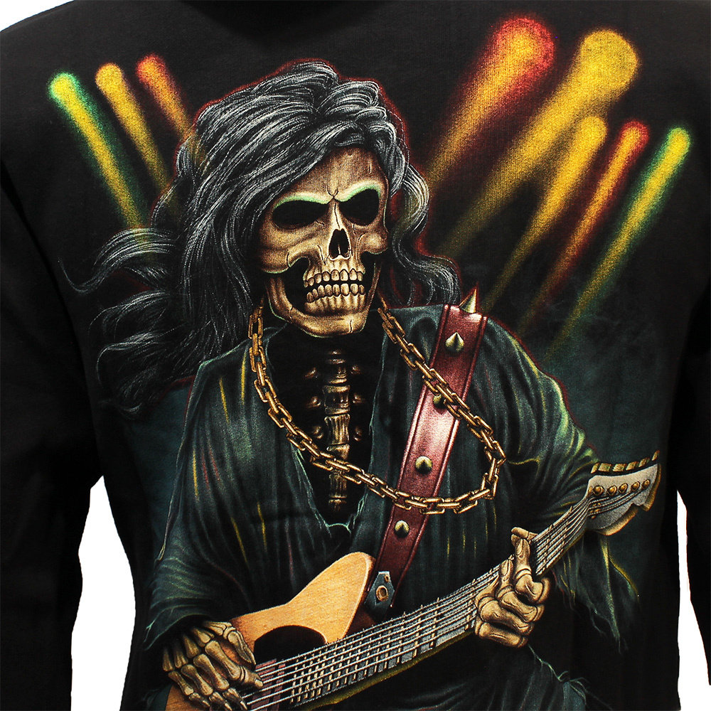 Rock Eagle Glow In The Dark Rock Hand Skeleton Zipper Hoodie Black - Official Merchandise Rock Eagle Glow In The Dark Rock Hand Skeleton Zipper Hoodie Black - Official Merchandise