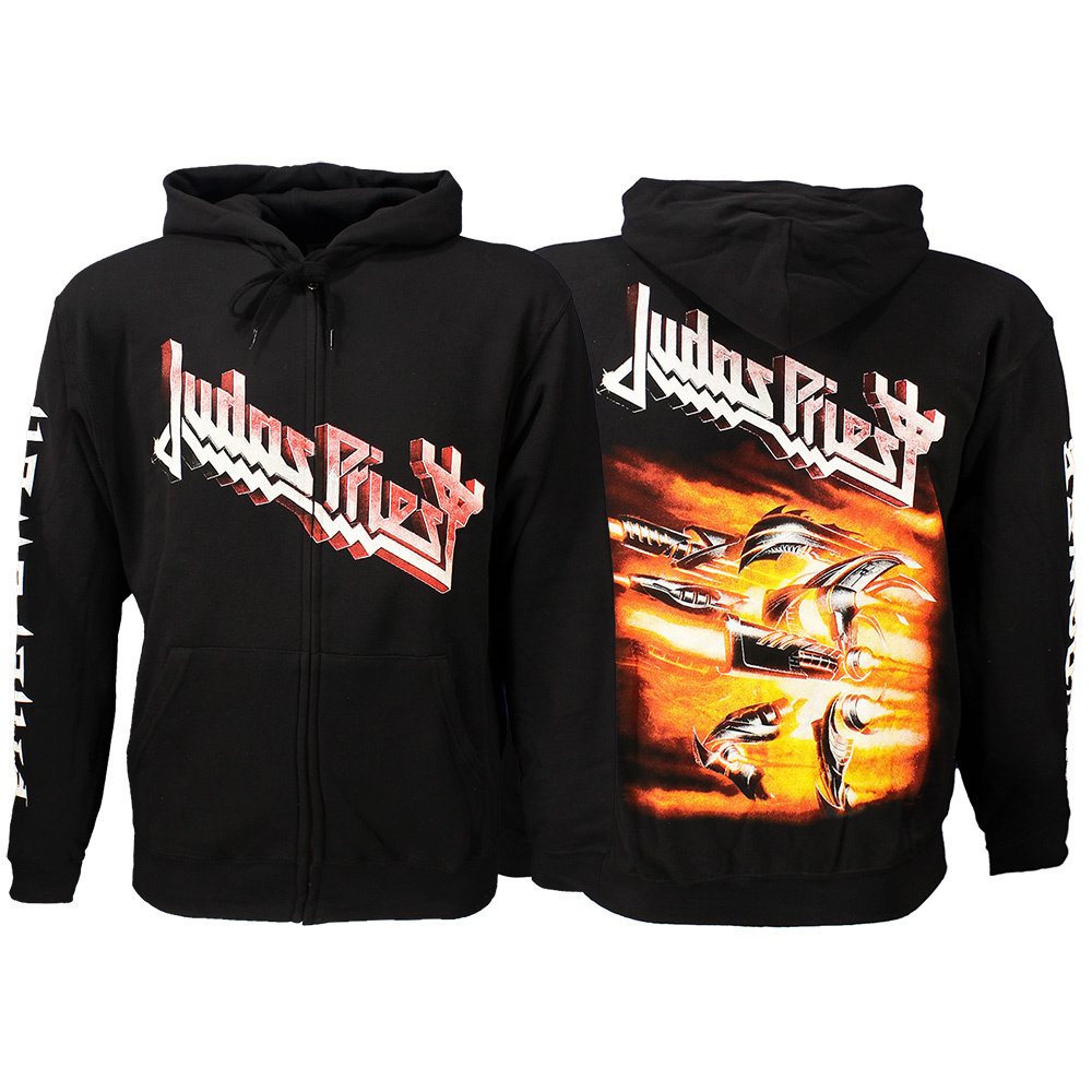 Band Merchandise Judas Priest Firepower Zipper Hoodie Sweater Jacket Black/Orange - Official Merchandise Band Merchandise Judas Priest Firepower Zipper Hoodie Sweater Jacket Black/Orange - Official Merchandise