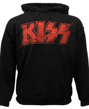 Band Merchandise KISS Kapuzenpullover mit aufgeschlitztem Logo Band Merchandise KISS Kapuzenpullover mit aufgeschlitztem Logo