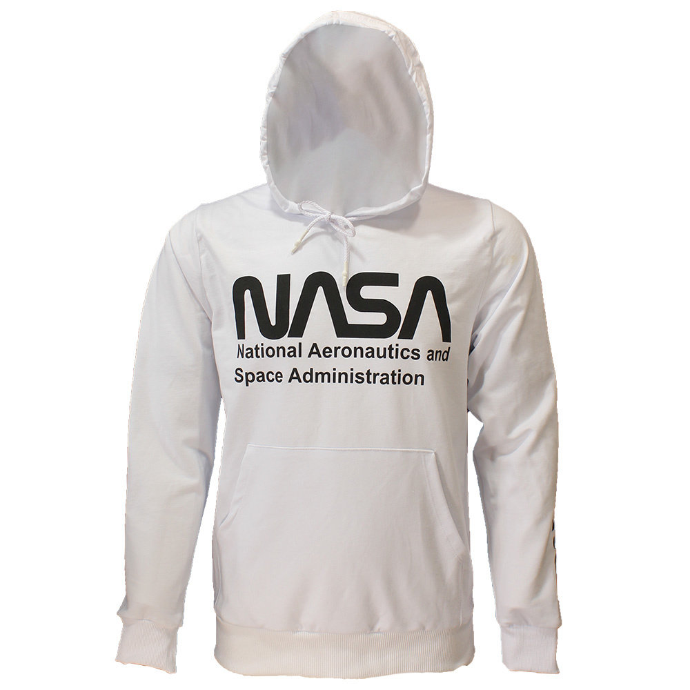 NASA Pullover mit NASA-Logo vorne und am Arm bedruckt, Weiß – Offizielles Merchandise NASA Pullover mit NASA-Logo vorne und am Arm bedruckt, Weiß – Offizielles Merchandise