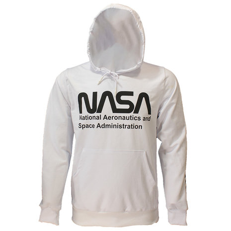 NASA Pullover mit NASA-Logo vorne und am Arm bedruckt, Weiß – Offizielles Merchandise NASA Pullover mit NASA-Logo vorne und am Arm bedruckt, Weiß – Offizielles Merchandise