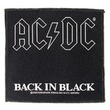 Band Merchandise AC/DC Back In Black Logo Standard Woven Patch Embleem Band Merchandise AC/DC Back In Black Logo Standard Woven Patch Embleem