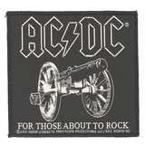 Band Merchandise AC/DC For Those About To Rock Logo Standard Woven Patch Embleem Band Merchandise AC/DC For Those About To Rock Logo Standard Woven Patch Embleem