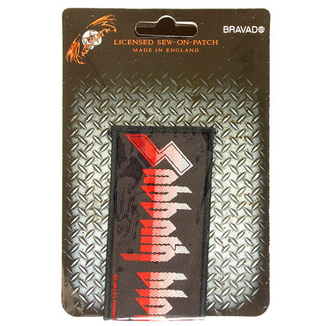 Band Merchandise Black Sabbath Bloody Sabbath Logo Super Strip Woven Patch Embleem Zwart/Rood - Officiële Merchandise Band Merchandise Black Sabbath Bloody Sabbath Logo Super Strip Woven Patch Embleem Zwart/Rood - Officiële Merchandise