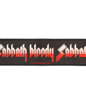 Band Merchandise Black Sabbath Bloody Sabbath Logo Super Strip Woven Patch Embleem Band Merchandise Black Sabbath Bloody Sabbath Logo Super Strip Woven Patch Embleem