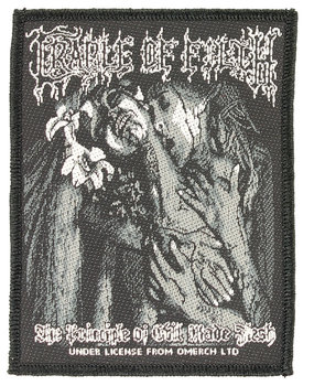 Band Merchandise Cradle Of Filth Principle of Evil Made Flesh Logo Standard Woven Patch Embleem Band Merchandise Cradle Of Filth Principle of Evil Made Flesh Logo Standard Woven Patch Embleem