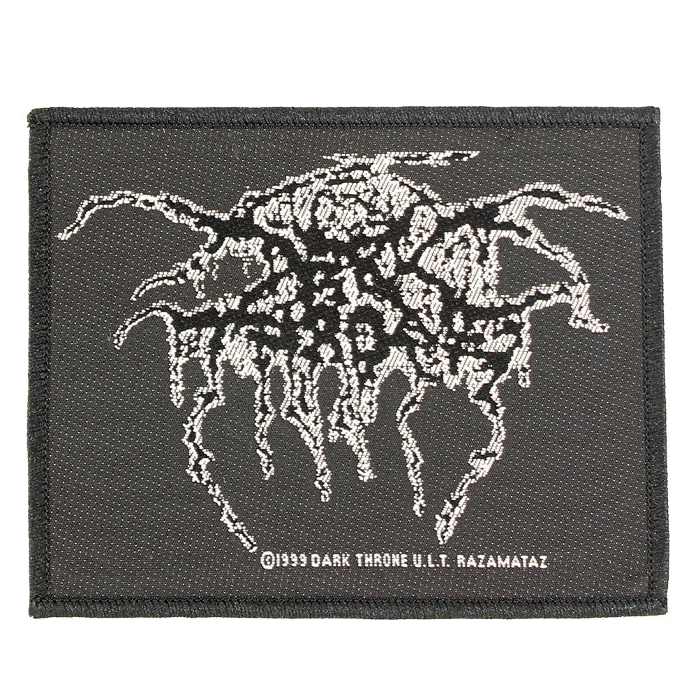 Band Merchandise Darkthrone Lurex Logo Standard Woven Patch Embleem Zwart/Wit - Officiële Merchandise Band Merchandise Darkthrone Lurex Logo Standard Woven Patch Embleem Zwart/Wit - Officiële Merchandise