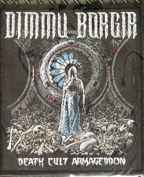 Band Merchandise Dimmu Borgir Death Cult Armageddon Logo Standard gewebtes Patch-Emblem Band Merchandise Dimmu Borgir Death Cult Armageddon Logo Standard gewebtes Patch-Emblem