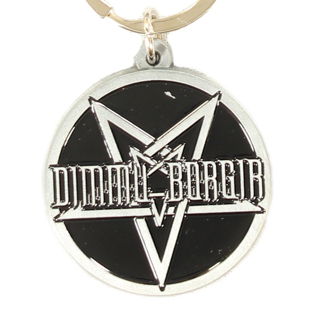 Band Merchandise Dimmu Borgir Schlüsselanhänger mit Pentagramm, Metalldruckguss, Relief-Logo, Silber/Schwarz – offizielles Produkt Band Merchandise Dimmu Borgir Schlüsselanhänger mit Pentagramm, Metalldruckguss, Relief-Logo, Silber/Schwarz – offizielles Produkt
