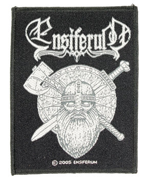 Band Merchandise Ensiferum Sword and Axe Logo Standard Woven Patch Embleem Band Merchandise Ensiferum Sword and Axe Logo Standard Woven Patch Embleem