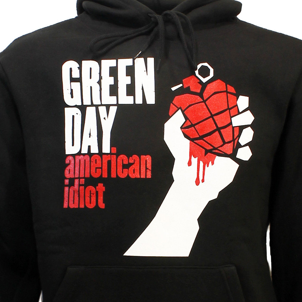 Band Merchandise Green Day American Idiot Logo Hoodie Sweater Trui Zwart - Officiële Merchandise Band Merchandise Green Day American Idiot Logo Hoodie Sweater Trui Zwart - Officiële Merchandise
