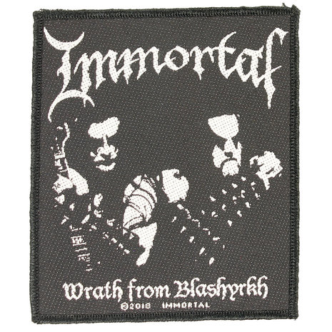 Band Merchandise Immortal Patch Wrath of Blashyrkh Logo Standard Woven Patch Embleem Zwart/Wit - Officiële Merchandise Band Merchandise Immortal Patch Wrath of Blashyrkh Logo Standard Woven Patch Embleem Zwart/Wit - Officiële Merchandise
