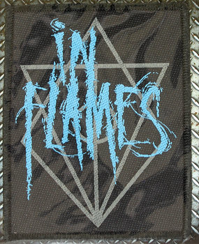 Band Merchandise In Flames Scratched Logo Standard Woven Patch Embleem