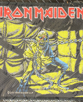 Band Merchandise Iron Maiden Piece Of Mind Logo Standard Woven Patch Embleem Band Merchandise Iron Maiden Piece Of Mind Logo Standard Woven Patch Embleem