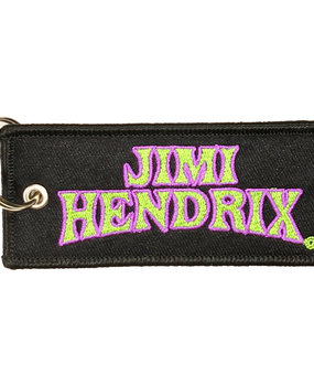 Band Merchandise Jimi Hendrix Double Sided Patch Arched Logo Keychain Band Merchandise Jimi Hendrix Double Sided Patch Arched Logo Keychain