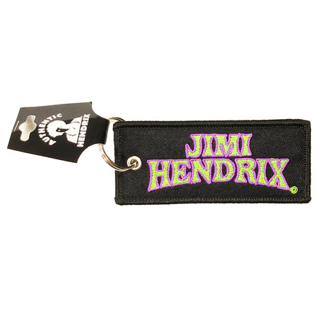 Band Merchandise Jimi Hendrix Double Sided Patch Arched Logo Keychain  Multicolor - Official Merchandise Band Merchandise Jimi Hendrix Double Sided Patch Arched Logo Keychain  Multicolor - Official Merchandise