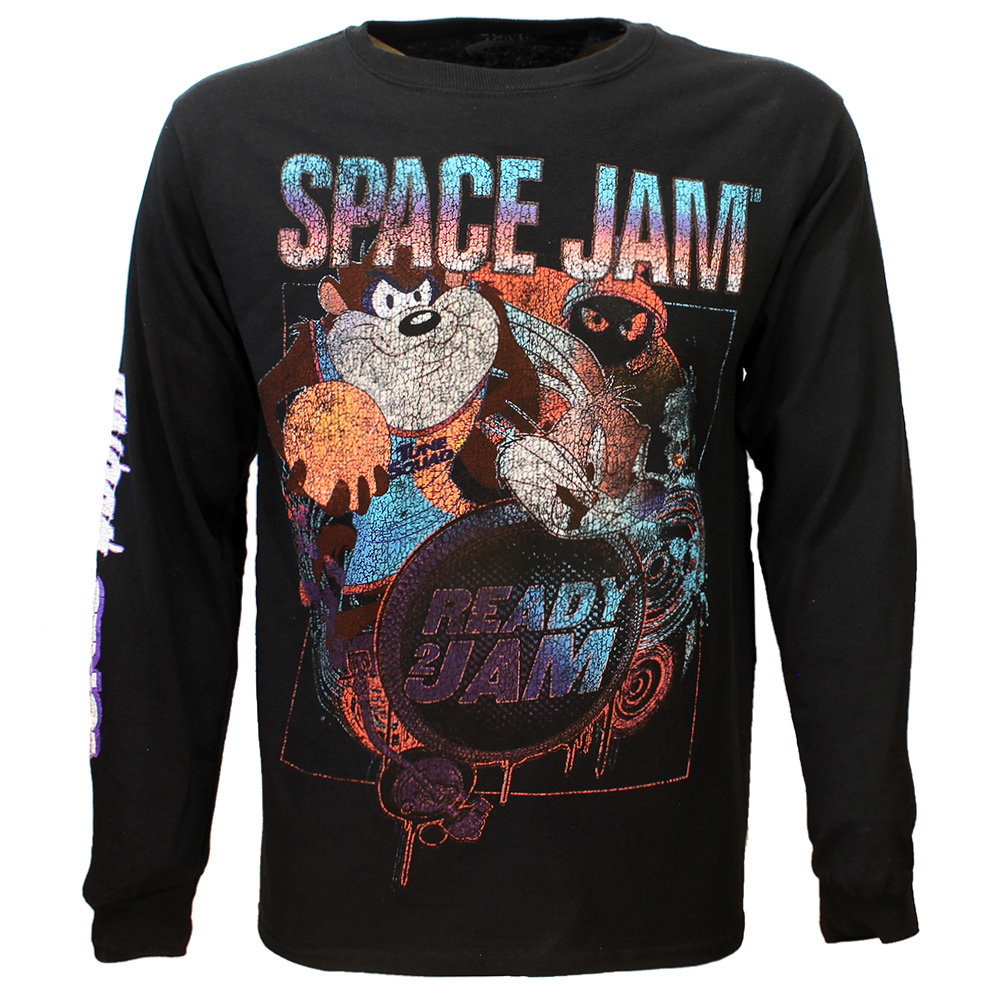 Space Jam Space Jam 2 Ready 2 Jam Langarm-T-Shirt Schwarz – Offizielles Merchandise Space Jam Space Jam 2 Ready 2 Jam Langarm-T-Shirt Schwarz – Offizielles Merchandise