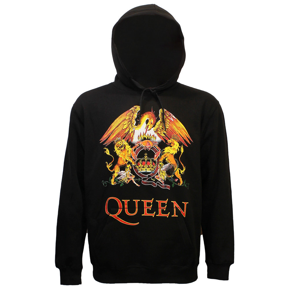 Queen 'Classic Crest' NEW & OFFICIAL! Black Pullover Hoodie