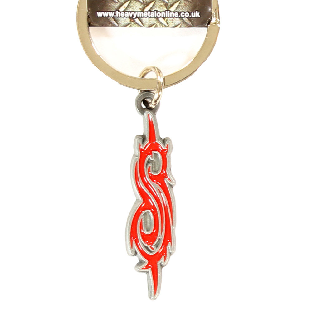 Band Merchandise Slipknot Tribal S Metal Die Cast Relief Logo Keychain Silver/Red - Official Merchandise Band Merchandise Slipknot Tribal S Metal Die Cast Relief Logo Keychain Silver/Red - Official Merchandise
