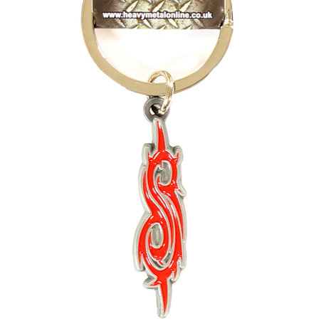 Band Merchandise Slipknot Tribal S Metal Die Cast Relief Logo Keychain Silver/Red - Official Merchandise Band Merchandise Slipknot Tribal S Metal Die Cast Relief Logo Keychain Silver/Red - Official Merchandise