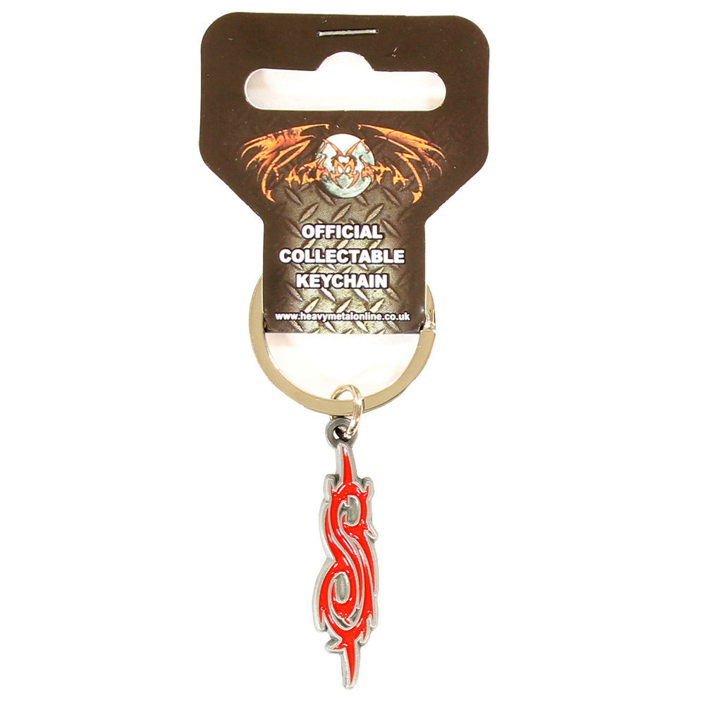 Band Merchandise Slipknot Tribal S Metal Die Cast Relief Logo Keychain Silver/Red - Official Merchandise Band Merchandise Slipknot Tribal S Metal Die Cast Relief Logo Keychain Silver/Red - Official Merchandise