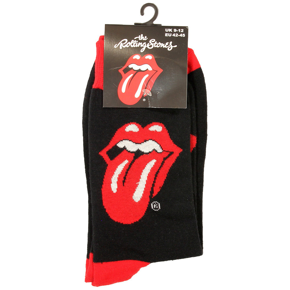 Band Merchandise The Rolling Stones Tongue and Lips Logo Sokken Zwart/Rood - Official Merchandise