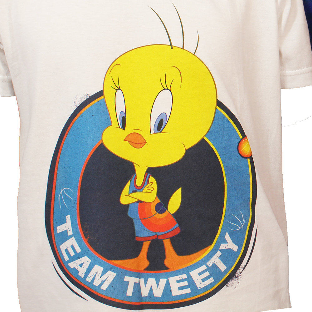 Space Officially White Tunes Jam - Kids Tweety Looney T-Shirt Licensed
