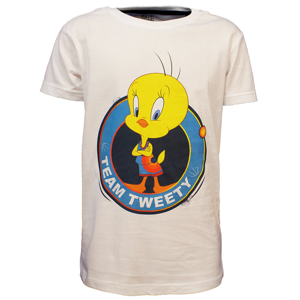 - Officially Looney Space T-Shirt Tweety Kids Tunes Jam White Licensed