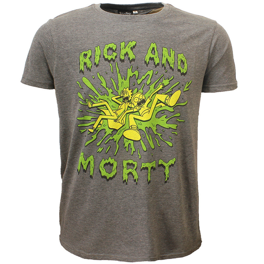 Rick and Morty Rick and Morty Slime Splatter T-Shirt Grey/Green - Official Merchandise Rick and Morty Rick and Morty Slime Splatter T-Shirt Grey/Green - Official Merchandise