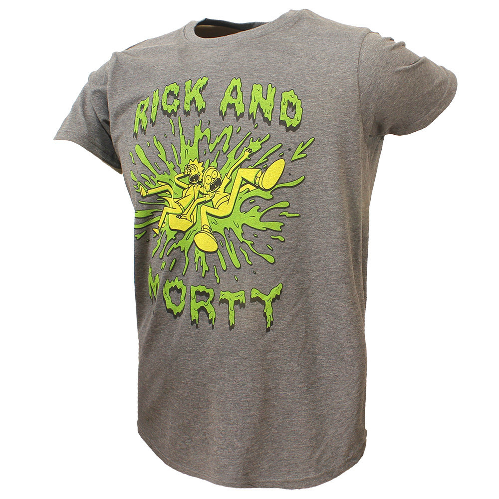 Rick and Morty Rick and Morty Slime Splatter T-Shirt Grey/Green - Official Merchandise Rick and Morty Rick and Morty Slime Splatter T-Shirt Grey/Green - Official Merchandise