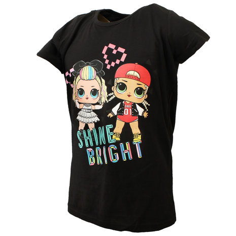 L.O.L. Shine Bright Kids T-Shirt  Zwart - Officiële Merchandise L.O.L. Shine Bright Kids T-Shirt  Zwart - Officiële Merchandise