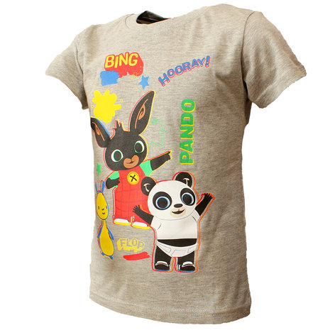 Bing Pando Kids T-Shirt Grijs - Officiële Merchandise Bing Pando Kids T-Shirt Grijs - Officiële Merchandise