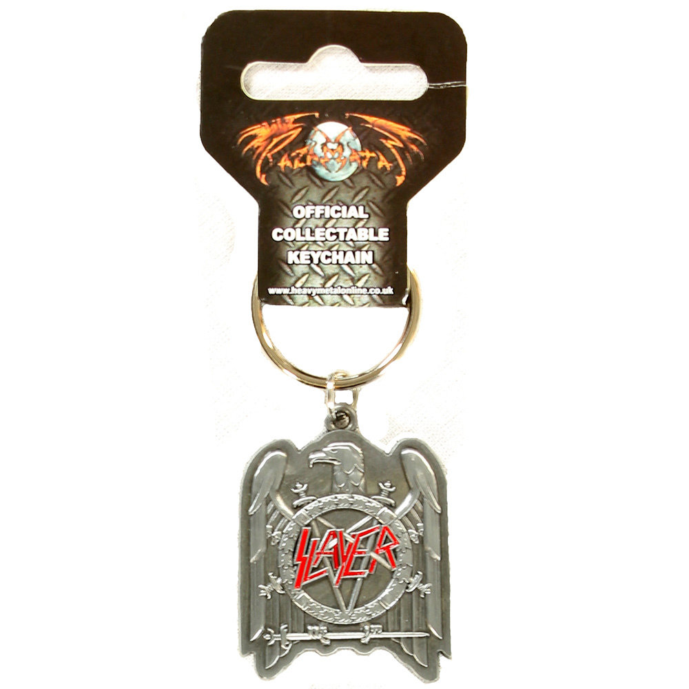 Band Merchandise Slayer Metall-Emaille-Fill-In-Logo-Schlüsselanhänger Silber – Offizielles Merchandise Band Merchandise Slayer Metall-Emaille-Fill-In-Logo-Schlüsselanhänger Silber – Offizielles Merchandise