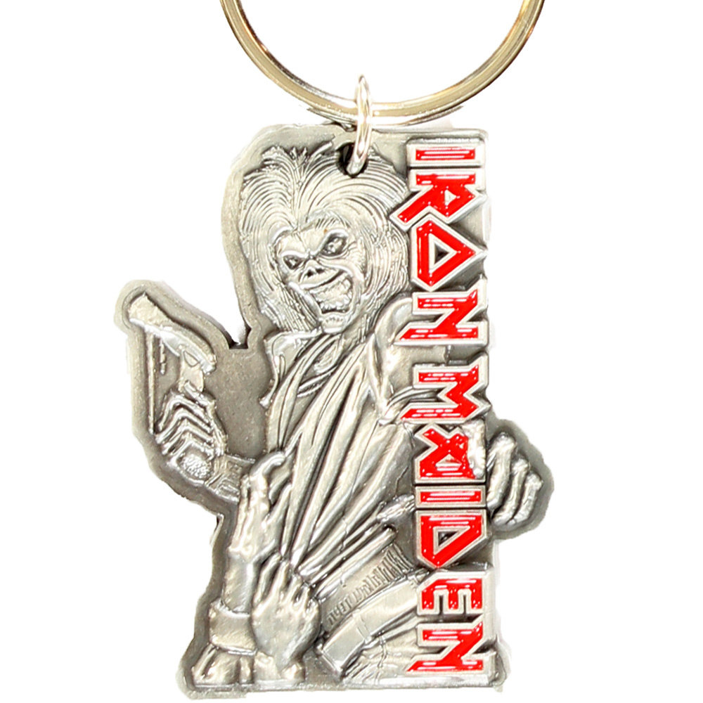 Iron Maiden Killers Metal Enamel FillIn Logo Keychain Silver