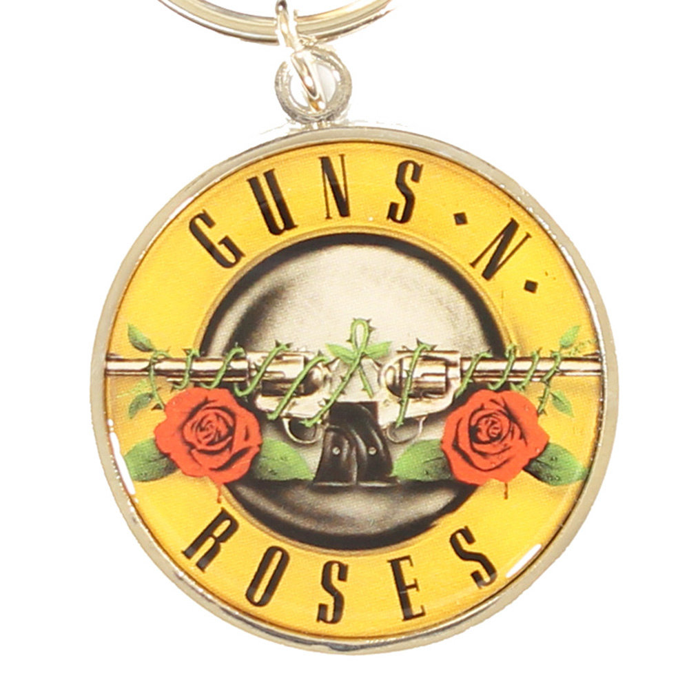 Band Merchandise Guns n' Roses Metal Enamel Fill-In Logo Keychain Silver - Official Merchandise Band Merchandise Guns n' Roses Metal Enamel Fill-In Logo Keychain Silver - Official Merchandise