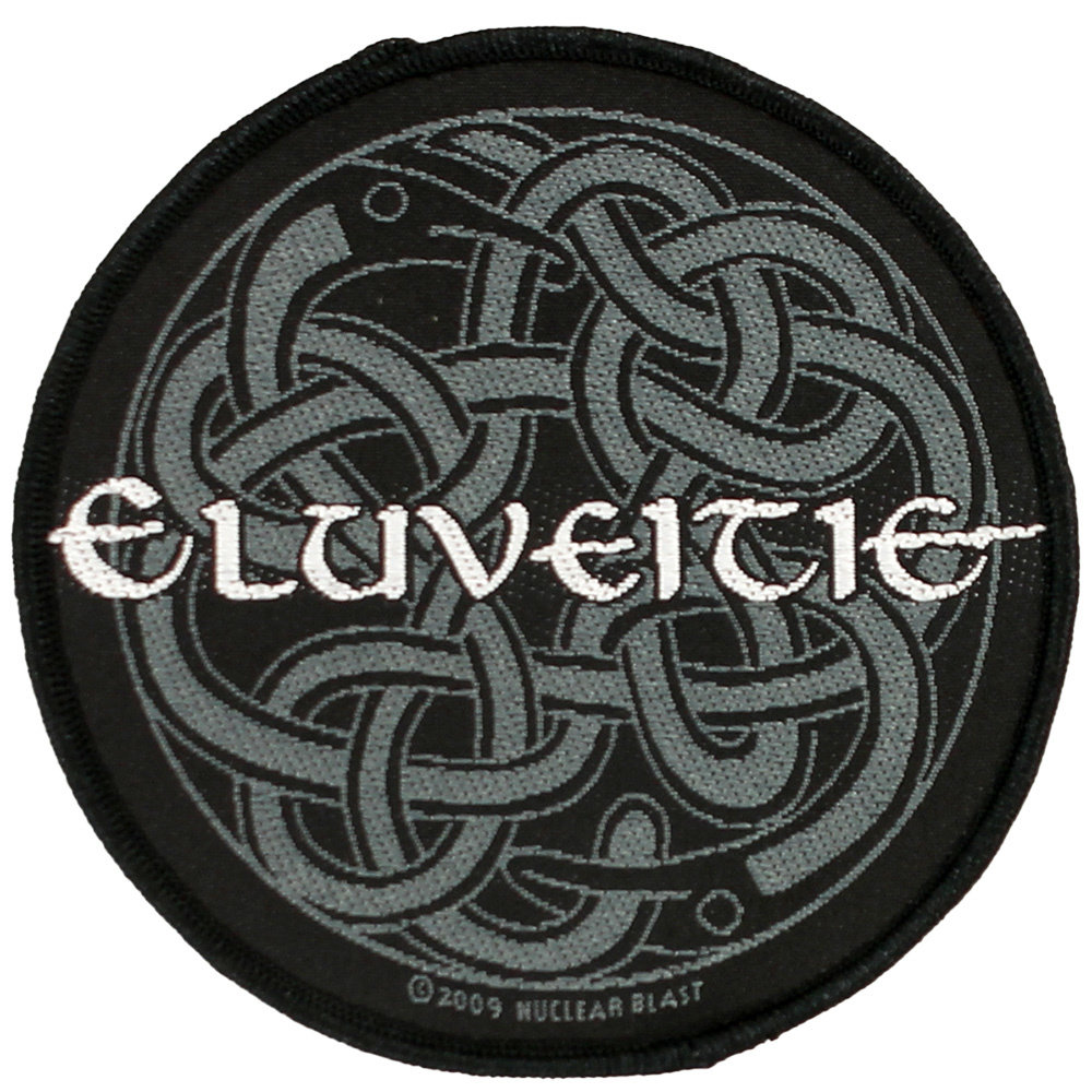 Band Merchandise Eluveitie Celtic Knot Logo Standard Woven Patch Embleem Zwart/Wit - Officiële Merchandise Band Merchandise Eluveitie Celtic Knot Logo Standard Woven Patch Embleem Zwart/Wit - Officiële Merchandise
